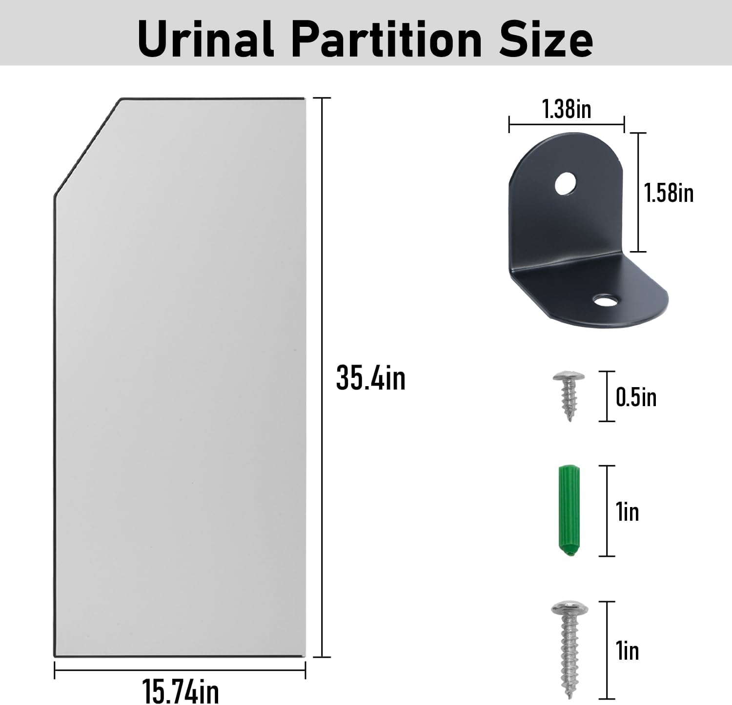 Urinal Partition,Bathroom Partition,Toilet Protection Divider,Wall-Mounted Urinal Screen Toilet Partition for Hotel,Schools,Shopping Malls Public Places,1 PCS