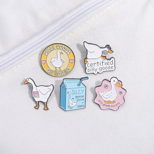 Image of Funny Animal Enamel Pins Set Corgi Frog Goose Cat Themed Badge Pins for Backpack Novelty Lapel Pins for Clothes Cartoon Brooches for Hats Bags Jackets