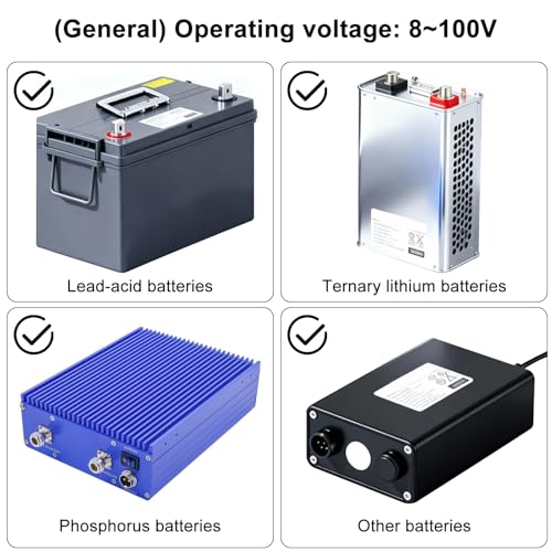 Batteriewächter 50A batterie monitor DC8-100V batteriemonitor Amperemeter Spannung Messgerät battery guard Farbbildschirm mit 50A Manganin Shunt Temperatursensor und Alarmfunktionon