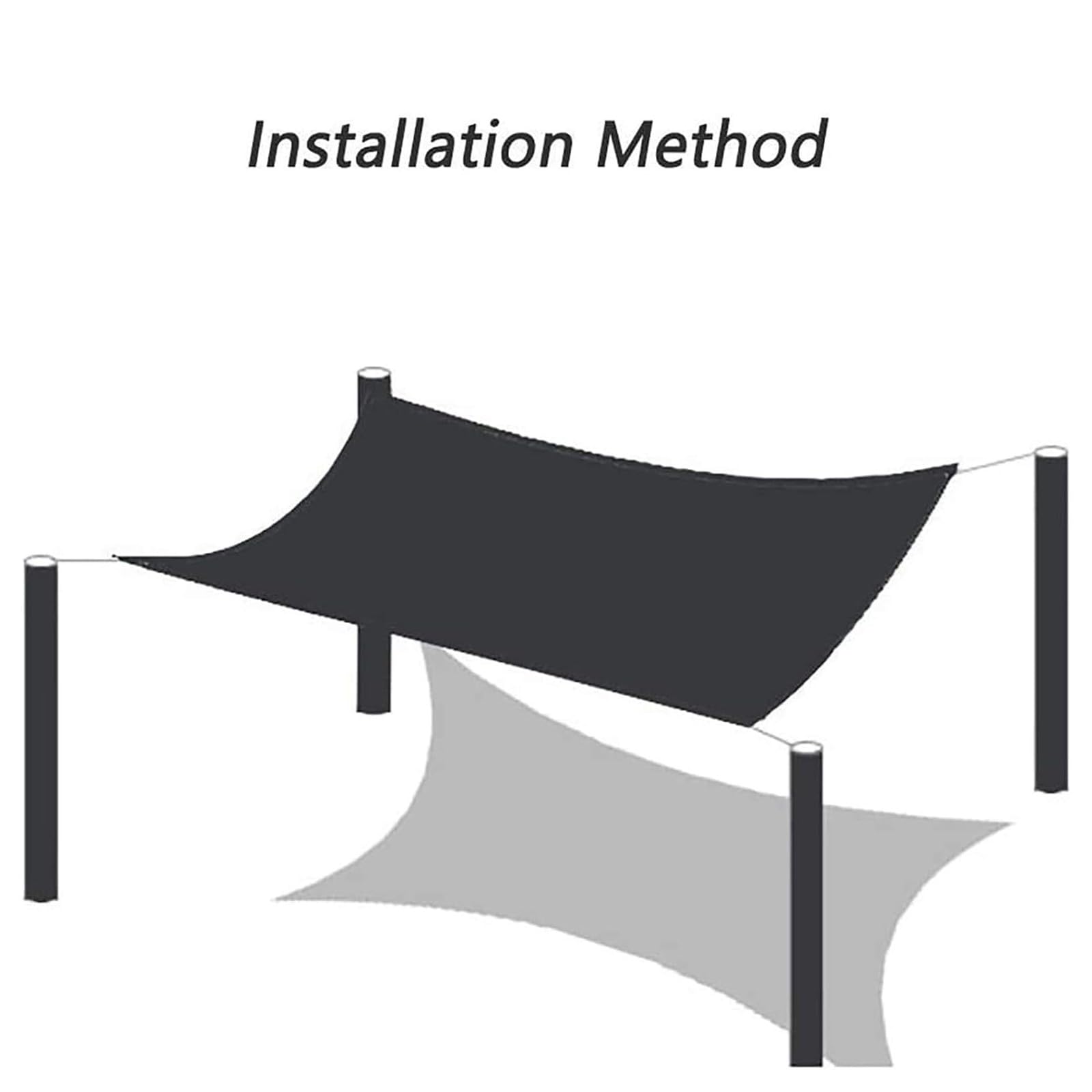 Tela de sombra 80 % negra, 2 x 4 m, malla de protección UV con ojales, tela transpirable para exteriores, patio, piscina, jardín, red de bloqueo solar