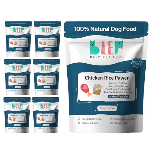 Image of BLEP Chicken Rice Natural Dog Food 2.1Kg (7 Pack of 300g) | Zero Preservatives|Aids Joint Health & Digestion|Collagen Rich| Human Grade, Natural Wet Dog Food|Ideal for All Breeds