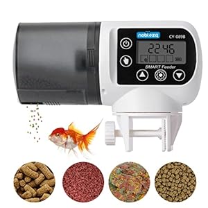 Futterautomat Aquarium Zubehoer Fische Futterspender 200ml Große Kapazität Fischfutter bis zu 4 Mal am Tag mit Zeitschaltuhr LCD Display für Urlaub Teich Goldfische Tank