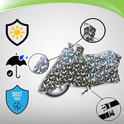Image of Heavy Duty Body Cover for TVS Scooty Pep Plus | 100% Waterproof Cover | Sun, Snow, Dust & Scratch Protection (Jungle Matte)