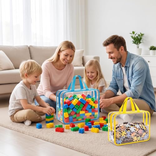 6-Pack Large Toy Storage Bags with Zippers and Labels,Clear PVC Bags by FUNSTRUCT - Used condition - Image 8