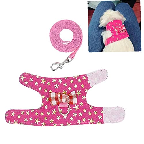 NIDONE Kleine huisdier outdoor wandelen harnas vest en riem set met schattige strik decor borst riem harnas voor konijn… - Image 7