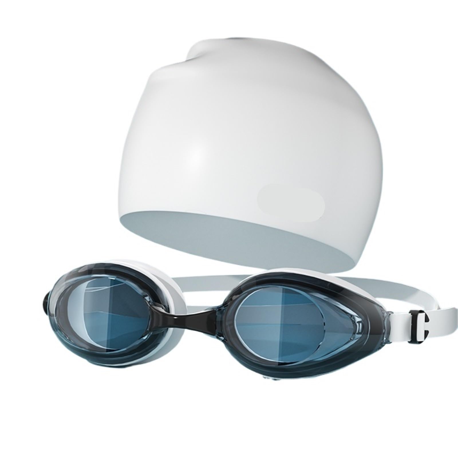 Occhialini Piscina Occhialini da Nuoto Unisex antiappannamento for Adulti Uomini Donne(White Clear Set)