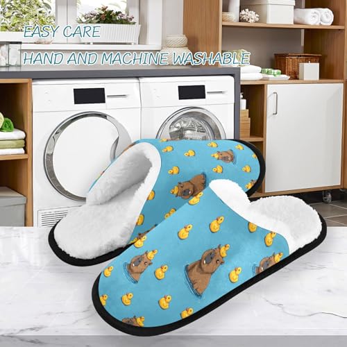 Blue Cute Capibara Slippers For Women Men Soft Memory Foam Non-Slip Animal Winter Indoor House Shoes Travel Slipper3