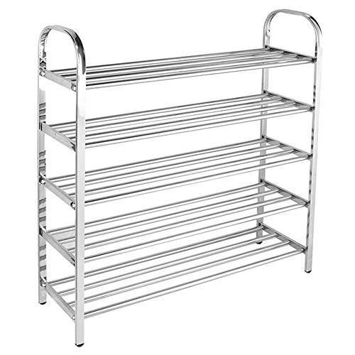 Zapatero de acero inoxidable – Almacenamiento apilable extensible de 3 a 6 niveles para dormitorios de estudiantes y hogar – Estante para zapatos con diseño de estrella de luz