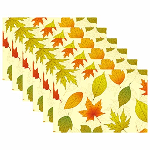 Sets de table automne lot de 6 lavables antidérapants pour repas de saison