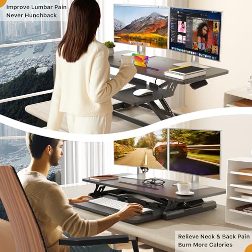 Image of JOY worker Standing Desk Converter, 35 inch Height Adjustable Sit Stand Riser