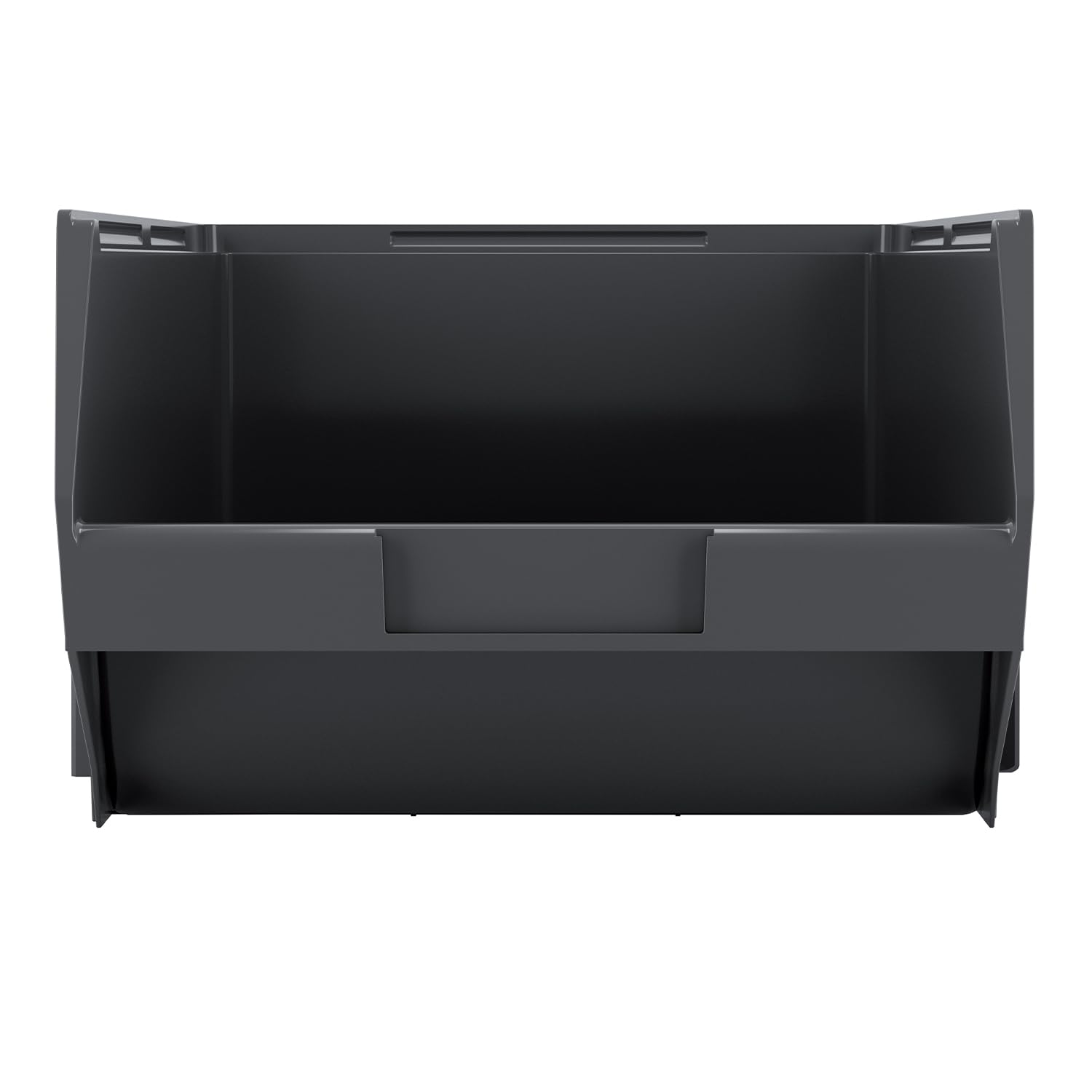 Set di 4 Contenitori a Bocca di Lupo 30x45x19 cm Sovrapponibili Nero Plastica