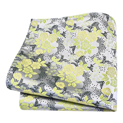 Image of GUSLESON 3.15 inch(8cm) Mens Floral Tie and Lapel Pin Necktie Hankerchief Cufflinks Set for Men
