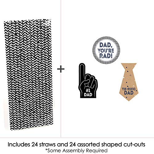 Set de 24 pitillos decorativos de papel para Día del Padre miniatura 3
