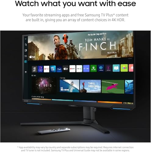 Image of Samsung 28 inch Odyssey 4K UHD(3840x2160) Gaming Monitor | Smart TV | Game BAR | Built-in Speakers | HDR 400, 144Hz, 1ms | FreeSync Premium Pro Compatible and G-Sync | Wi-Fi 5 | Includes Remote Control