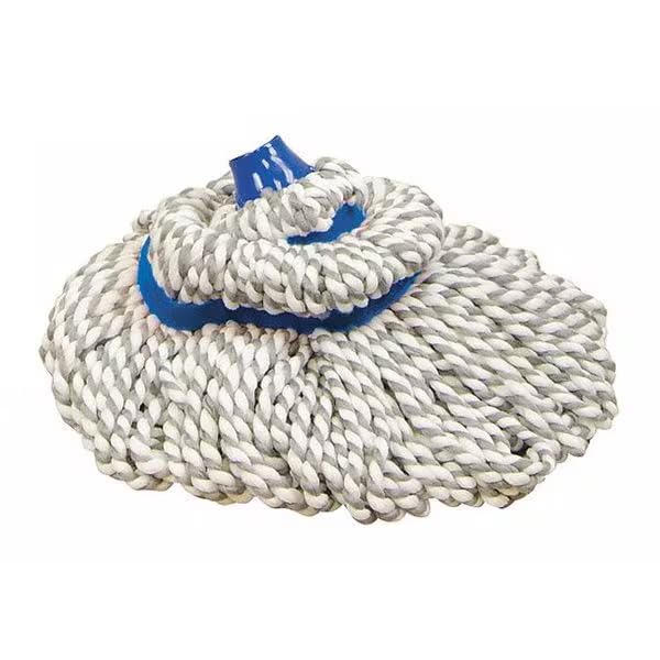 Universal String Wet Mop, 12.8 oz Dry Wt, Quick Change Connection, Looped-End, Blue, Polyester, Mfr: 720362M4-A