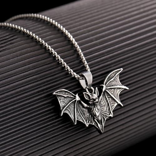 YWMAN Bat Necklace for Men - Stainless Steel Vampire Pendant, Gothic Halloween Goth Jewelry‌2