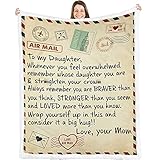 LOVINSUNSHINE Brown Sherpa Throw Blanket for Daughter, Holiday Gift for Adult Daughter from Mom