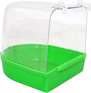 Mipcase Gaiola De Banho Para Pássaro Canário Gaiola De Banho Coberta Para Pássaros Banheira De De Tigre Peônia Suprimentos De Papagaio Alimentador De Corpo Banho De Papagaio Coberto