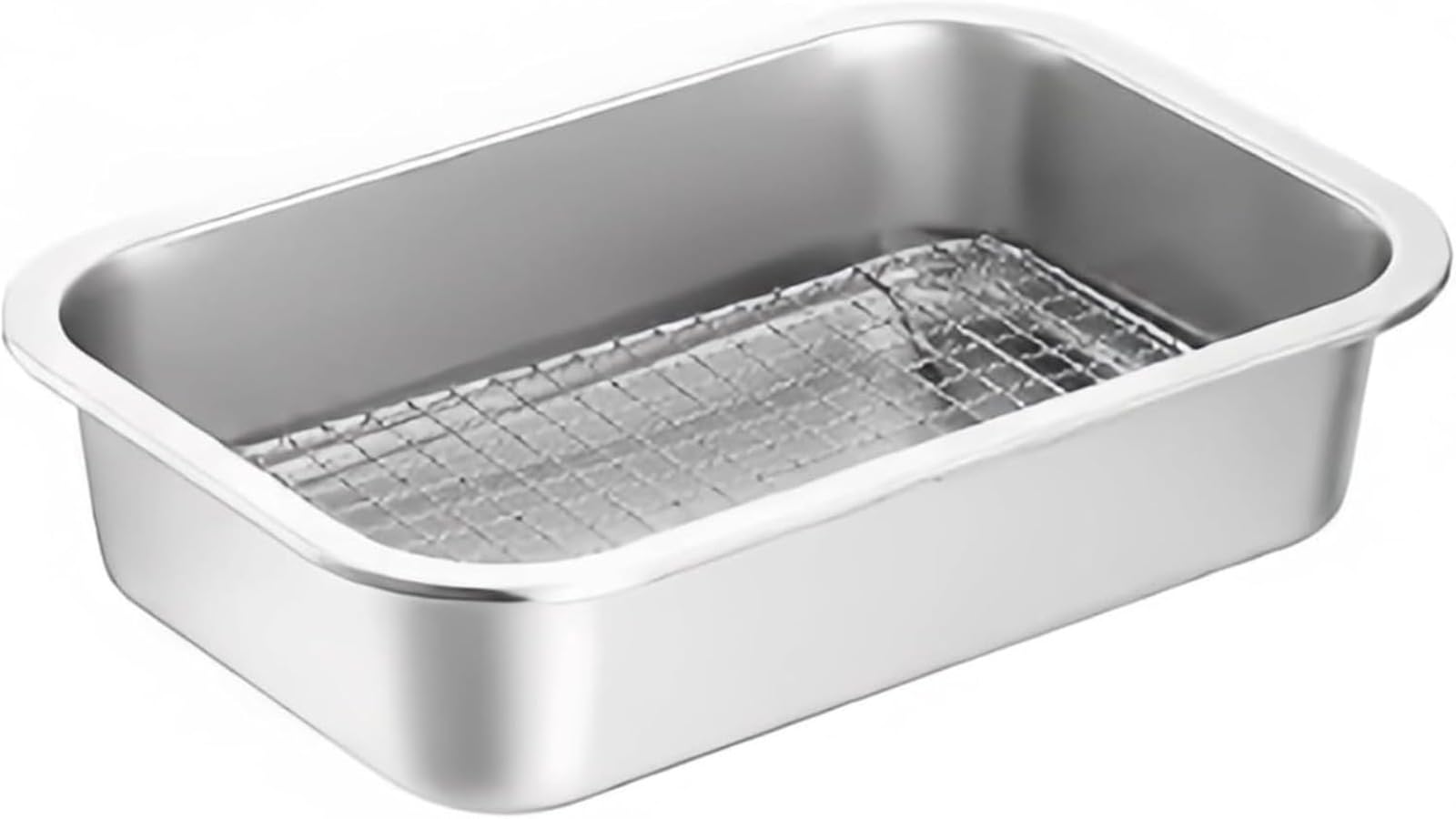 Sartén de acero inoxidable con estante: asados perfectos sin carne pegada