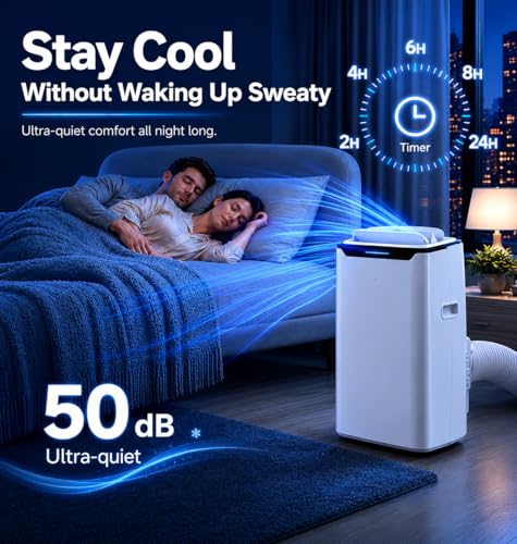 Image of Portable Air Conditioner, 14000 BTU Fast Cooling for Large Rooms up to 700 Sq.Ft, 3-in-1 Energy Efficient Portable AC Unit with Upward Airflow, Sleep Mode, for Bedroom /Apartment /Living Room