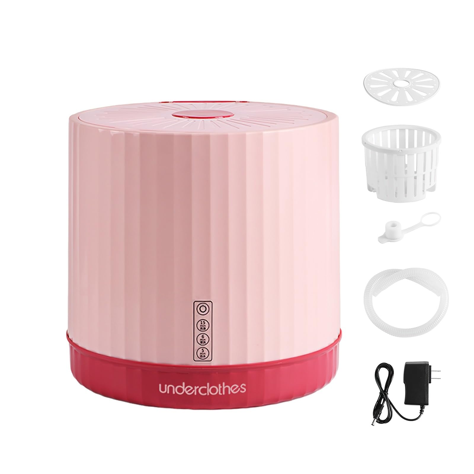 Mini lavadora, 4 L, lavadora portátil, bajo consumo de agua y energía, lavadora de viaje, camping, para debajo (rosa)