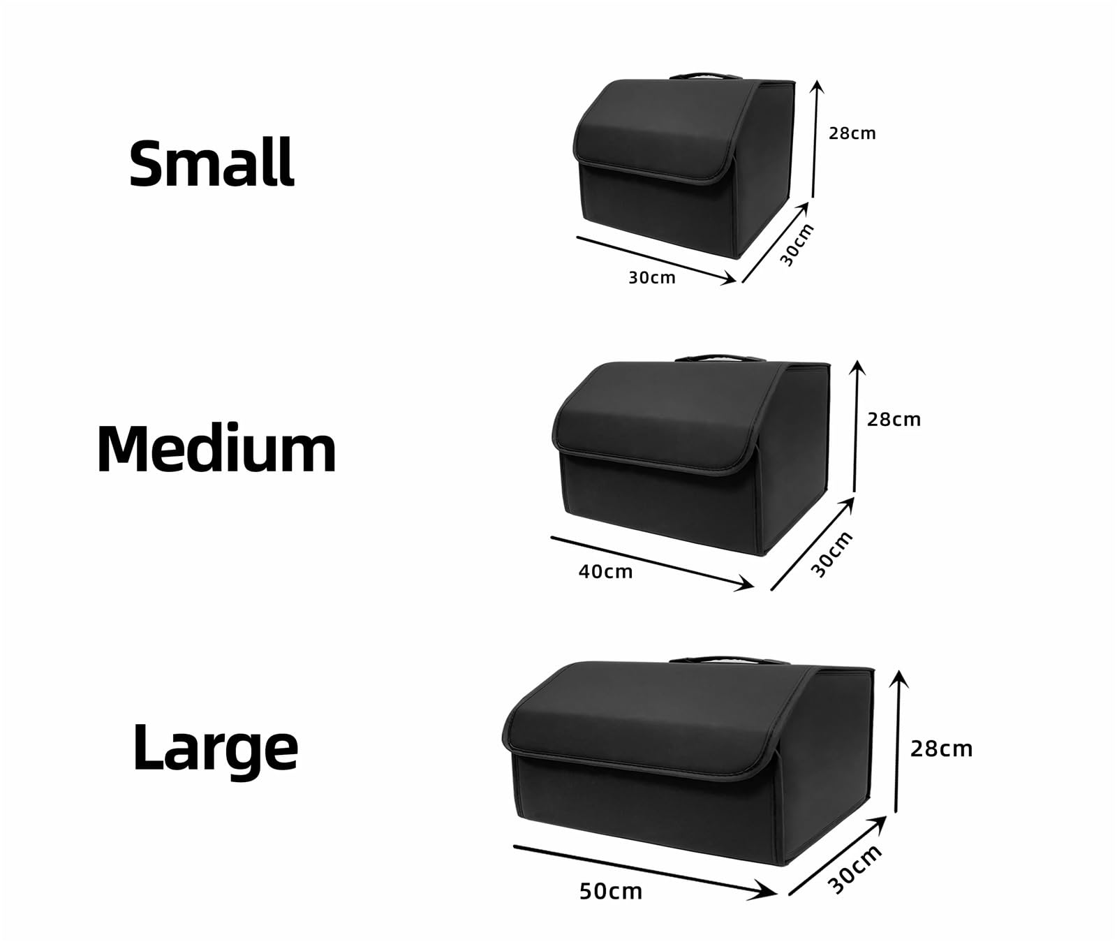 Abrazaderas de Cable de Acero, Abrazaderas de cabl Storage Box PU Leather Multipurpose Collapsible Car Trunk Storage Organizer Stowing Tidying Auto Accessories(M)