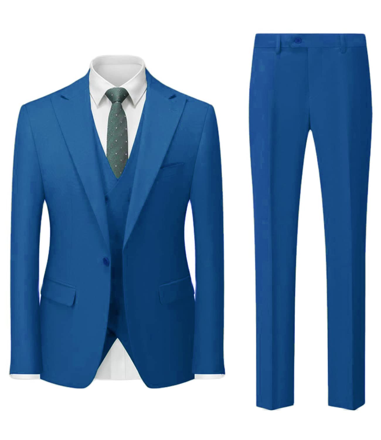 Completo da uomo 3 pezzi Regular Fit Formale Business Prom Sposi Smoking per festa di nozze Solido Blazer Pantaloni Set