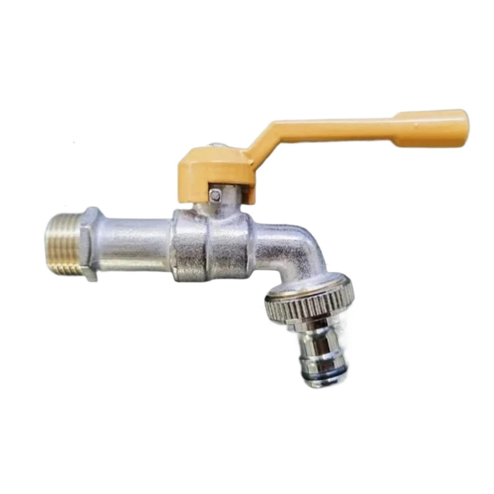 Garden Taps Garden Lever Tap Valve Faucet Water Ball with Connector Double/One Outlet Frost-Proof for IBC Tank Hose(1 tap 26mm)