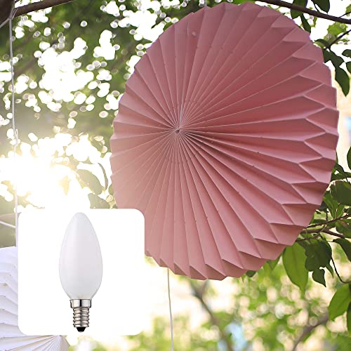 Hellum Sunny Lampion, Papier Lampion Rose mit LED Glühlampe, E14 Lampenfassung, Papier-Laterne für indoor, Ø 40cm, Dekoration Party Hochzeit, Fensterdekoration, 523577