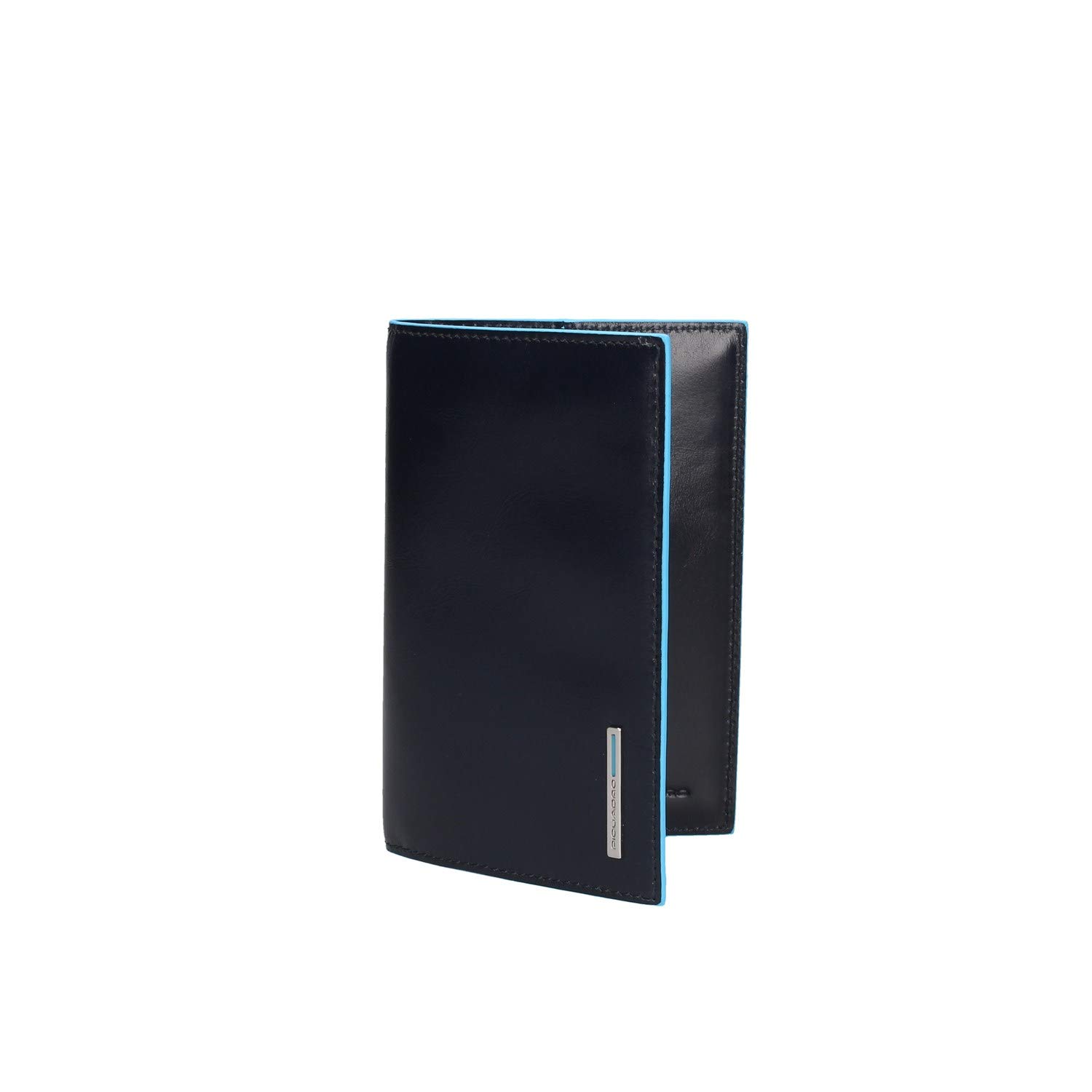 PIQUADRO - Porta Passaporto 9 cm Blue Square in Pelle - Unisex - Blu Notte | Formato viaggio, Elegante e Professionale, Compatto, Trasferte