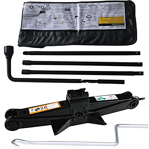 Truck Spare Tire Repair Tool Kit for Chevrolet GMC Silverado Sierra 1500 2500 3500 (2000-2014) with Scissor Jack 2 Ton Capacity with Speed Handle with Tire Lug Nut, Jack Hook, Extension Segments