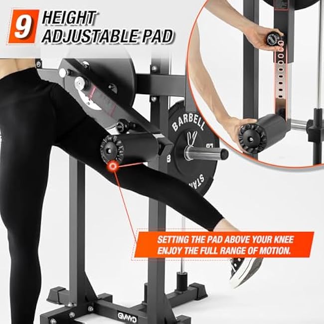 GMWD Multiple Hip Abductor Machine,Adjustable Standing Hip Abductor Adductor with 9 Height Setting,450lbs Capacity Plate Loaded Inner and Outer Thigh for Home Gym