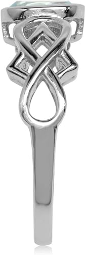 Miniatura 3 de Silvershake Joyas con forma ovalada de plata de ley 925 chapada en oro blanco con filigrana y nudo infinito para mujer