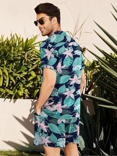 Image of GRECIILOOKS Co Ord Set for Men | Trendy Night Dress for Boys | Shirt and Shorts Combo for Lounge | Stylish Summer and Travel Outfit | Men's Matching Two-Piece for Vacation