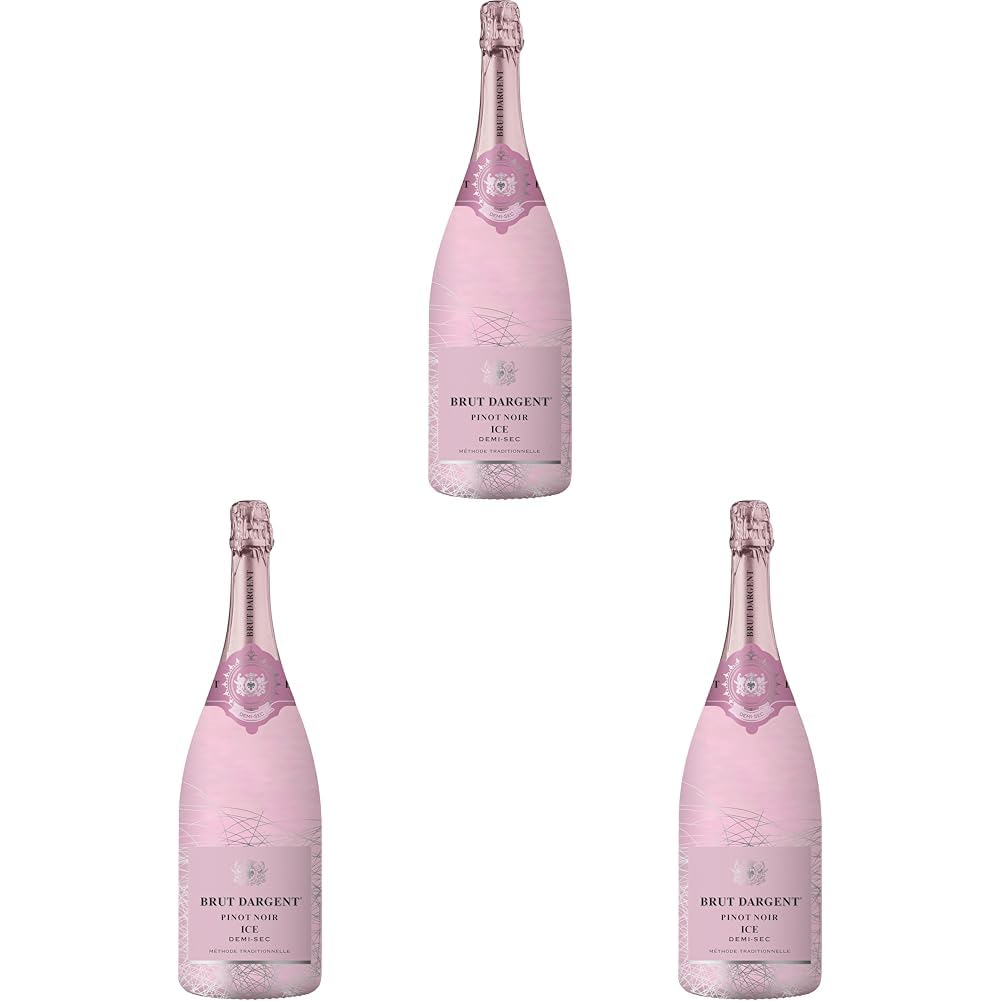 Brut Dargent - Ice Rosé Pinot Noir Halbtrocken Sekt, Magnum, Méthode Traditionnelle (1 X 1.5 L) (Packung mit 3)