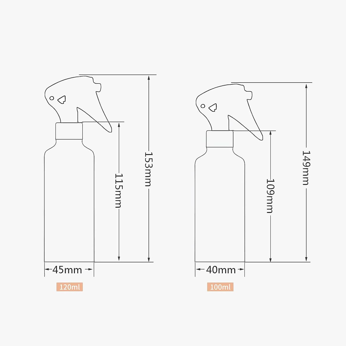 4 Stück, 100ml Aluminium Sprühflasche mit Schwarz Sprühkopf Sprühflasche Reinigung Klein Feinen Nebel Reiseflaschen Nachfüllbar Sprühflaschen