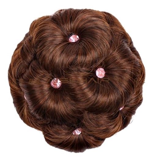 cjcaijun Extensions de Cheveux Fashian Extensions De Cheveux De Fibre Synthétique Chouchous Pièces De Cheveux pour Femmes avec Perceuse Neuf Têtes De Fleurs (Color : 2/30#)