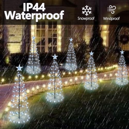 2 Pack 29 Inch Spiral Solar Christmas Tree Lights - image 7