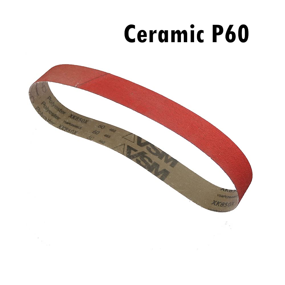 Bandas abrasivas de lijado de cerámica VSM XK850X for pulido de metales, paquete de 4 tamaños múltiples(Mix,1220x50mm)