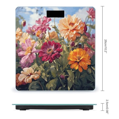 Báscula digital de baño con diseño colorido en vidrio templado miniatura 2
