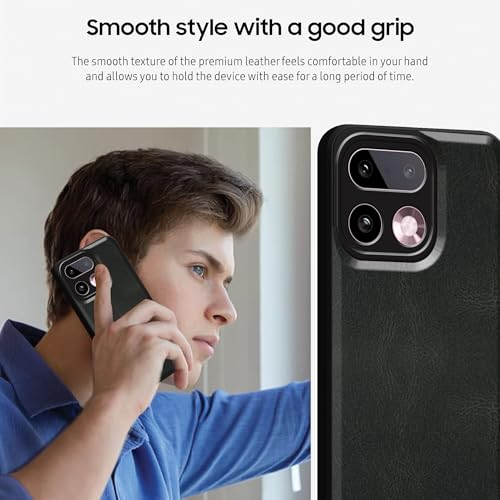 Image of amazon basics Back Cover for Realme 16 Pro Plus 5G | Ultra Slim Soft Rubberised Case | Oil Feel Soft Leather Back | Camera Protection - Black