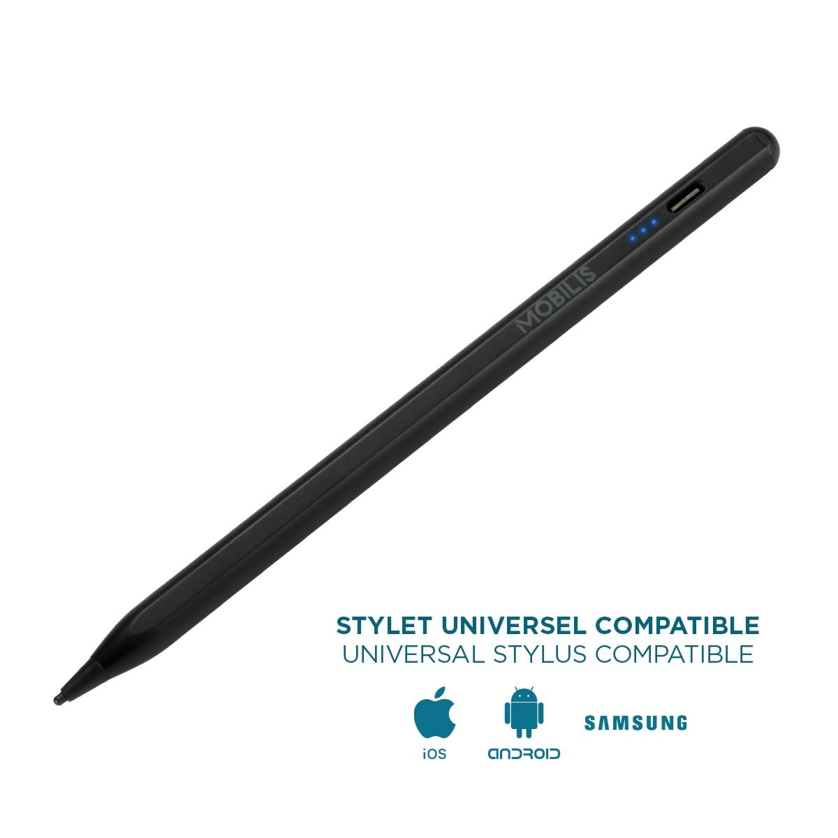 Mobilis Universeller aktiver Stift für iPad, Tablet und Mobiltelefon, Touchscreen-Stift, hohe Empfindlichkeit und Präzision, feine Spitze, iOS/Android kompatibel