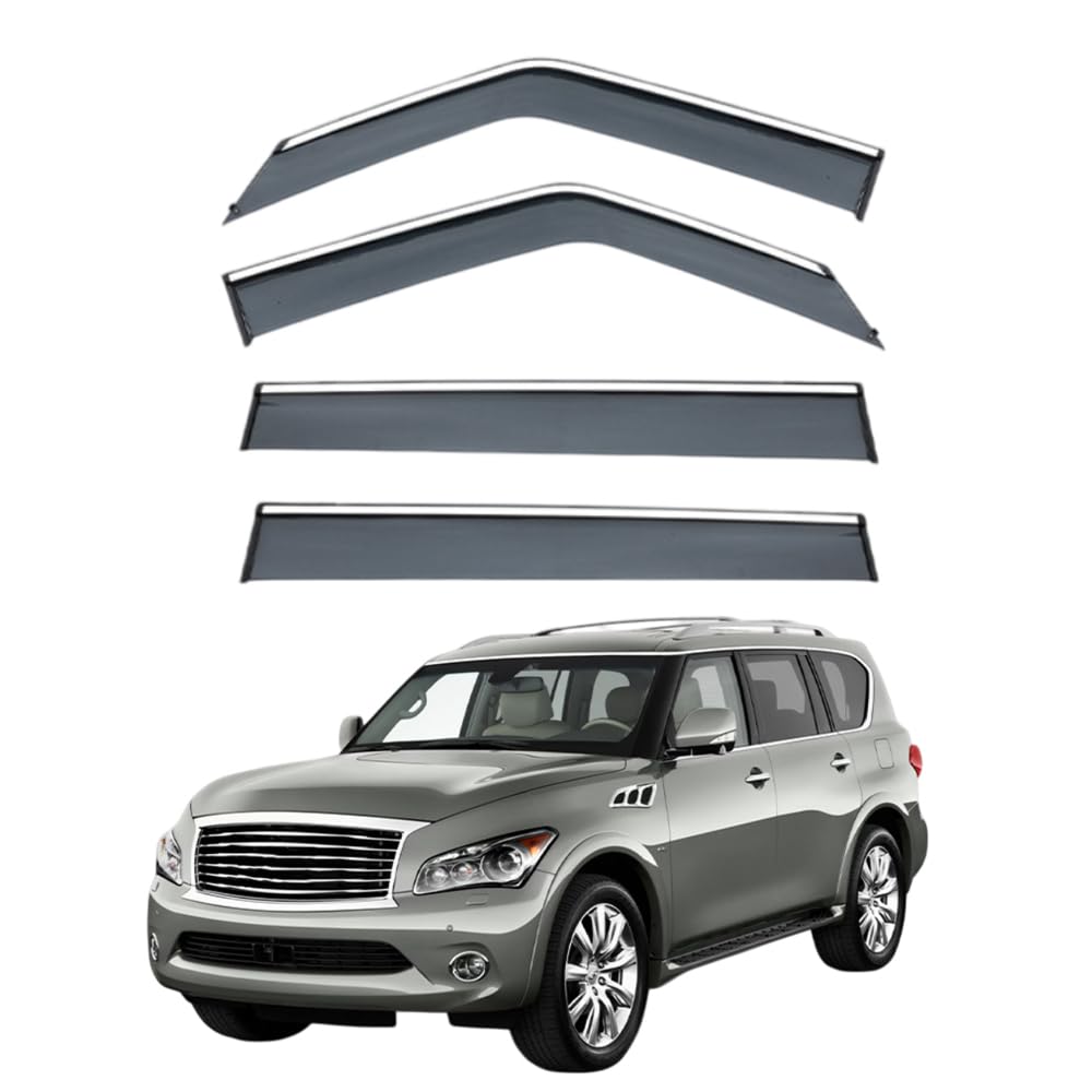 QOEMRHELT 4pc Set In-Channel Wind Deflectors, for INFINITI QX56 Z62 2011-2022 Window Visors Rain Guards Vent Visors Rain & Sun Protection,Car Accessories