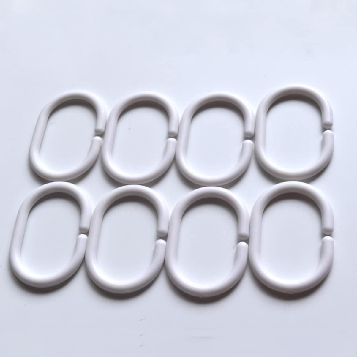 144pcs Bath Drape Loop Clips Shower Curtain Hooks c Rings Plastic Stretchy White Pack