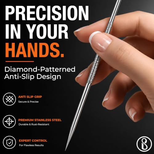 Image of Beaute Secrets Dental Tools 8 Pcs with Pick, Floss, Hygiene Tool Set, Tooth Scraper Plaque Tartar Remover Tweezers Gum Floss for Personal Oral Care & Pet Use (Oral | Blackhead)