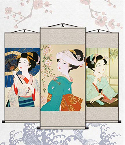 Zzooi Asian Art Japanese Style Wall Art Hanging Painting,Geisha Girl Ukiyoe #TOP3