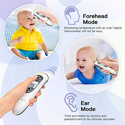 [2020 Updated] Goodbaby Ear Thermometer –Ear and Forehead Function with Fever Alarm and Memory Function – Ideal for Babies, Infants, Children, Adults, Indoor, and Outdoor Use - Thumbnail 3