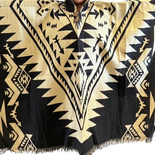 Image of Gamboa Mexican Poncho for Men - Alpaca Wool