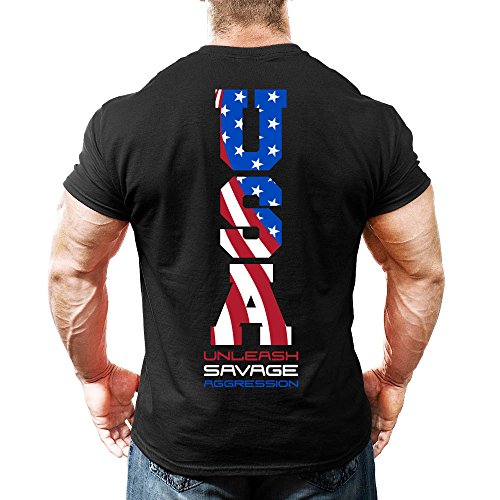 Men's Bodybuilding Workout (U.S.A.) Gym T-Shirt2