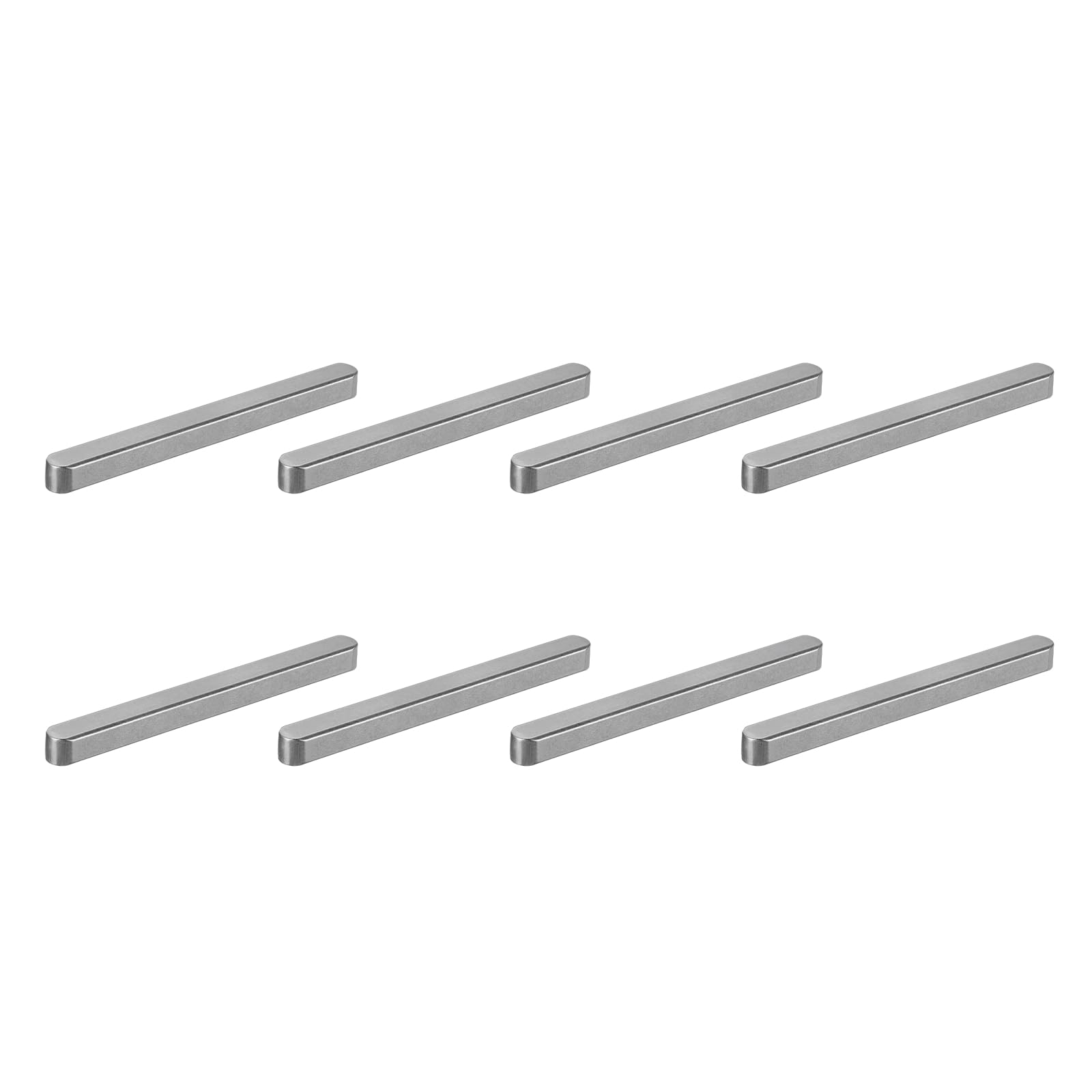 sourcing map 8 Pcs Round Ended Feather Key, 90x8x7mm Carbon Steel Drive Shaft Parallel Keys Keyway Stock Assortment for Mechanical Fasteners Industry